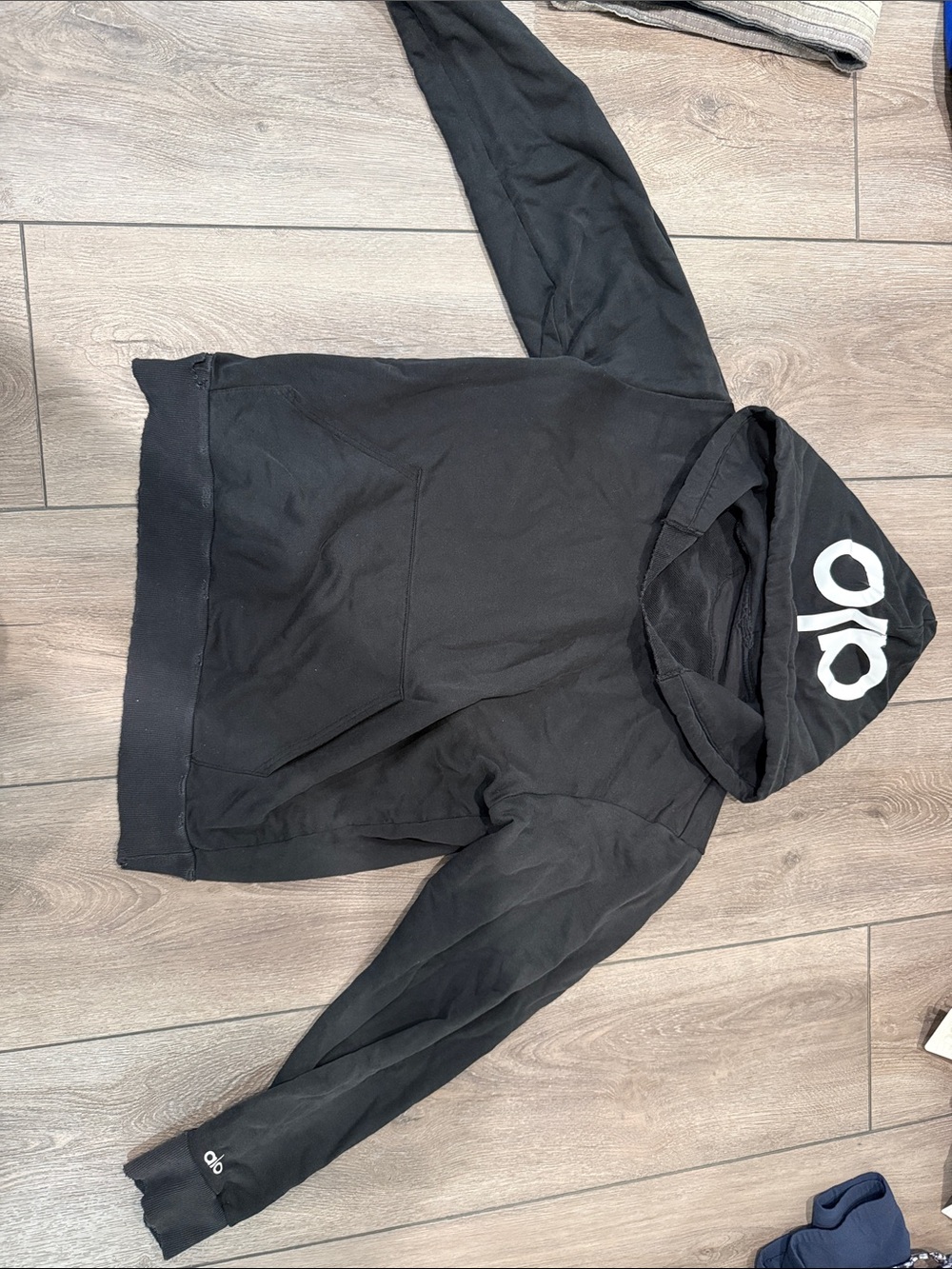 Women’s ALO Yoga Black Hoodie with White Hood Logo